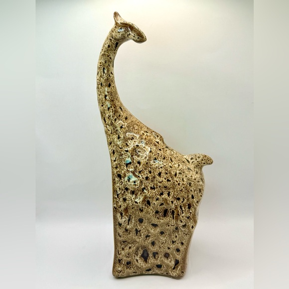 Pier One Vintage Ceramic Porcelain 13" Brown Speckled Modern Giraffe Figurine - Picture 2 of 6